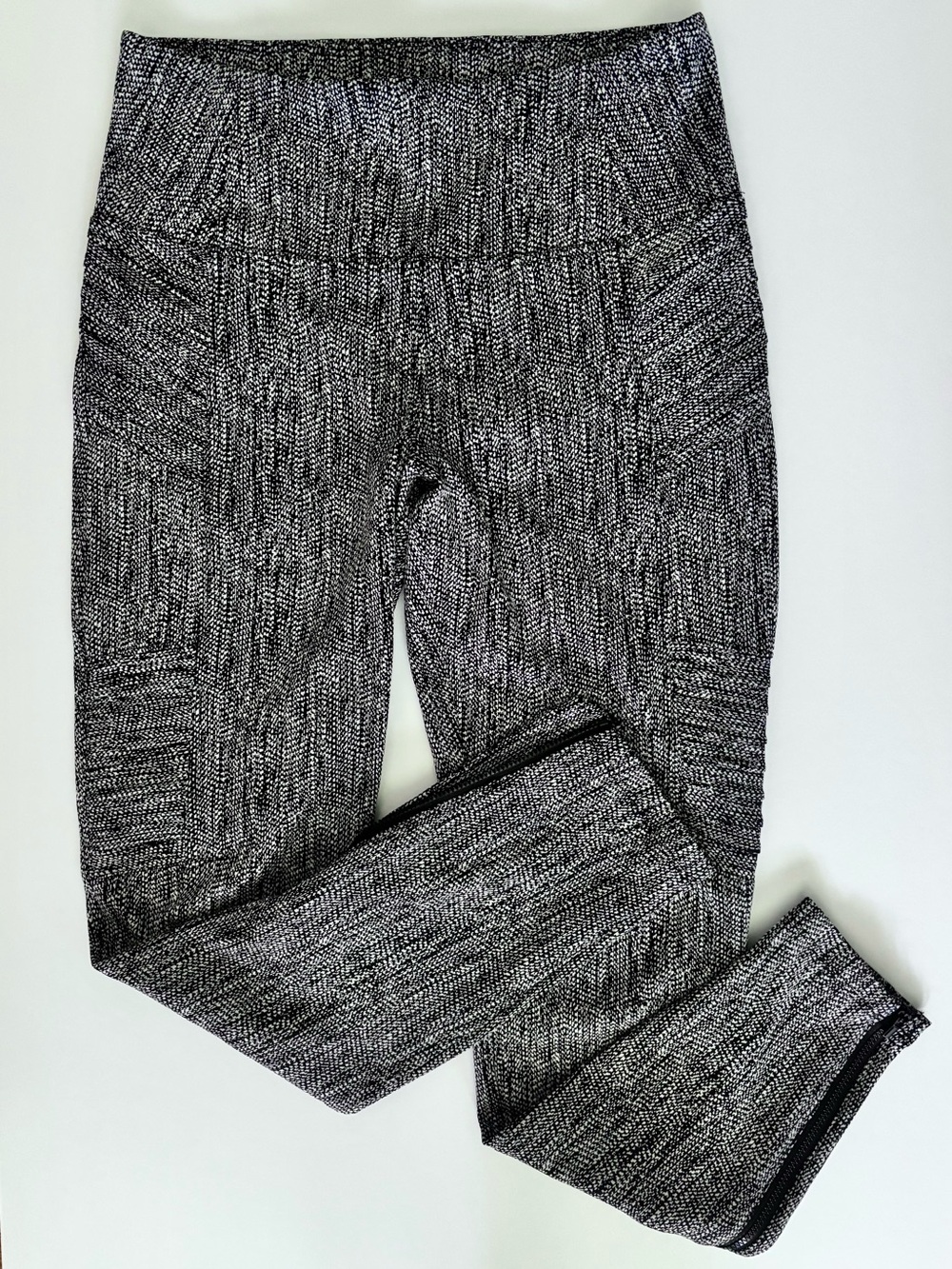 Athleta Delancey Textured Moto Tight Leggings Women’s Small S Black White Zip